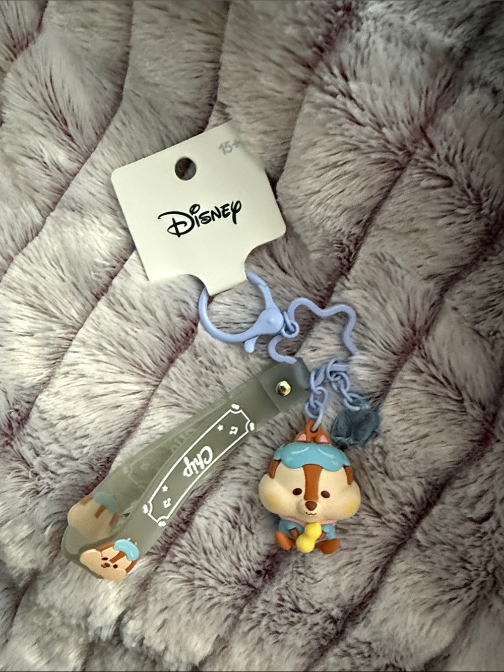 Disney Chip Character Charm Keychain - Light Blue and Tan